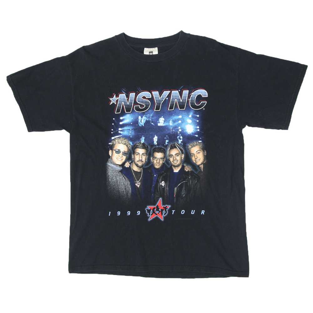 1999 Vintage NSYNC Tour T-Shirt Black Winterland L - image 1