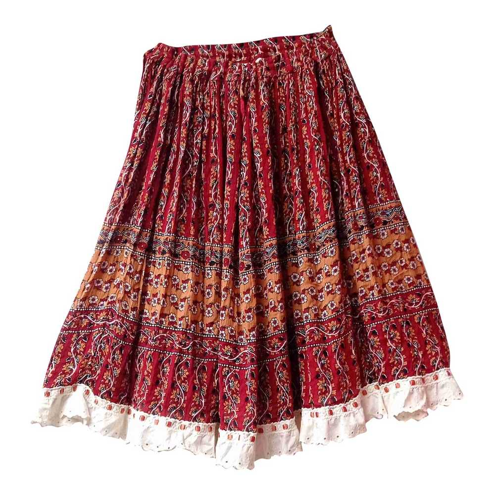 Cotton skirt - Bohemian mid-length cotton skirt, … - image 1