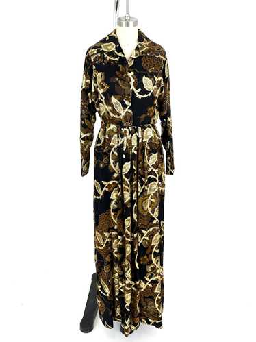 70s Bill Blass Chiffon Brocade Dress - image 1