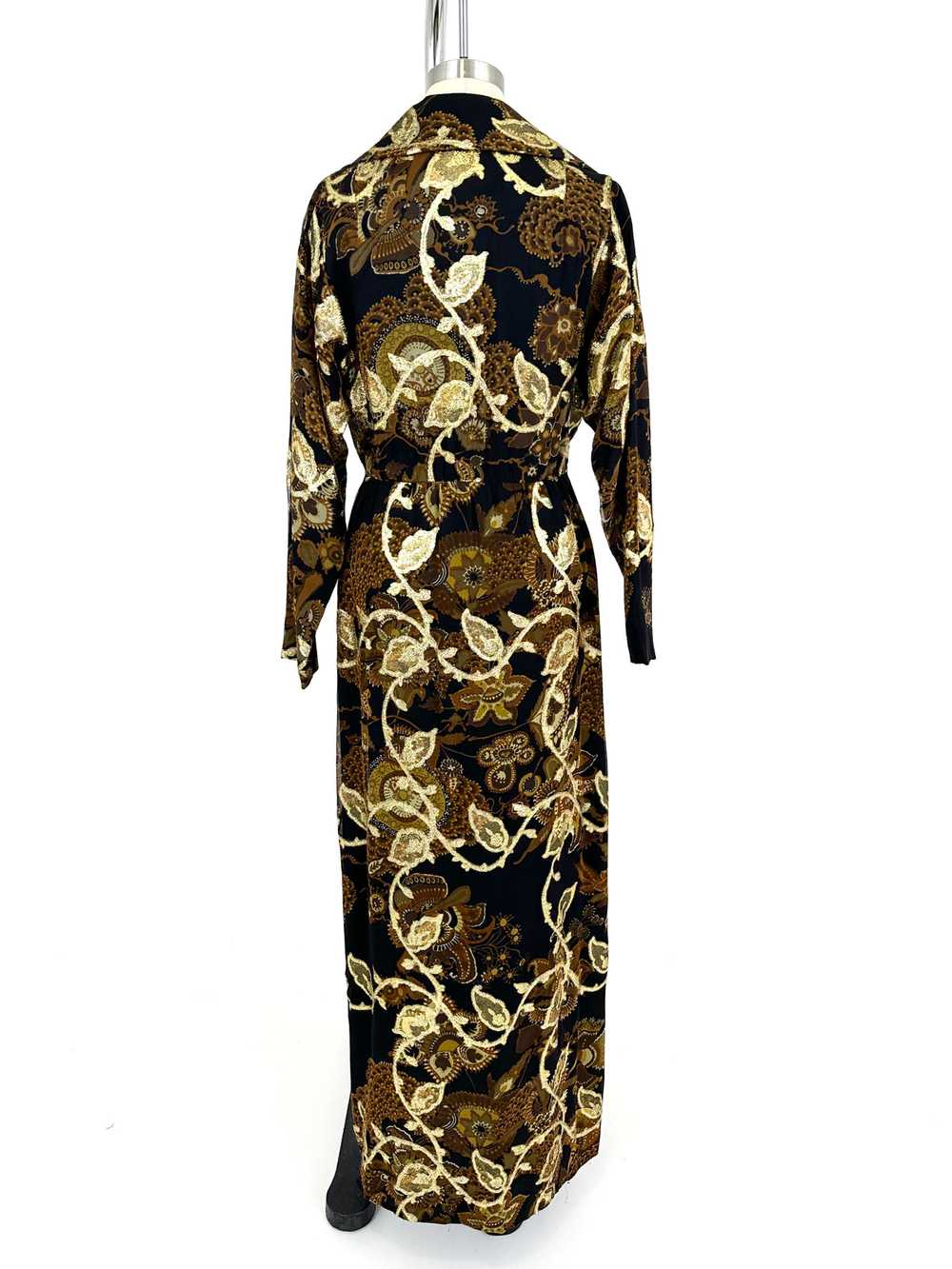 70s Bill Blass Chiffon Brocade Dress - image 2