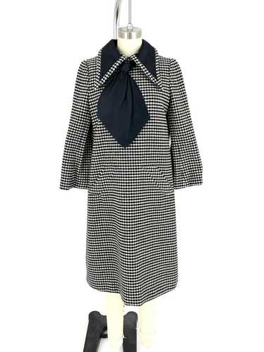 1969 Geoffrey Beene Wool Houndstooth Dress