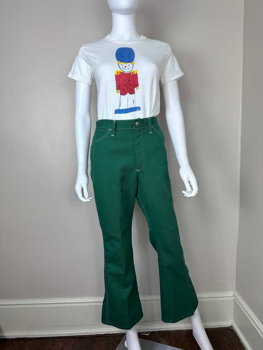 1970s Green Denim Jeans, Billy the Kid, 31"x27.5" - image 3