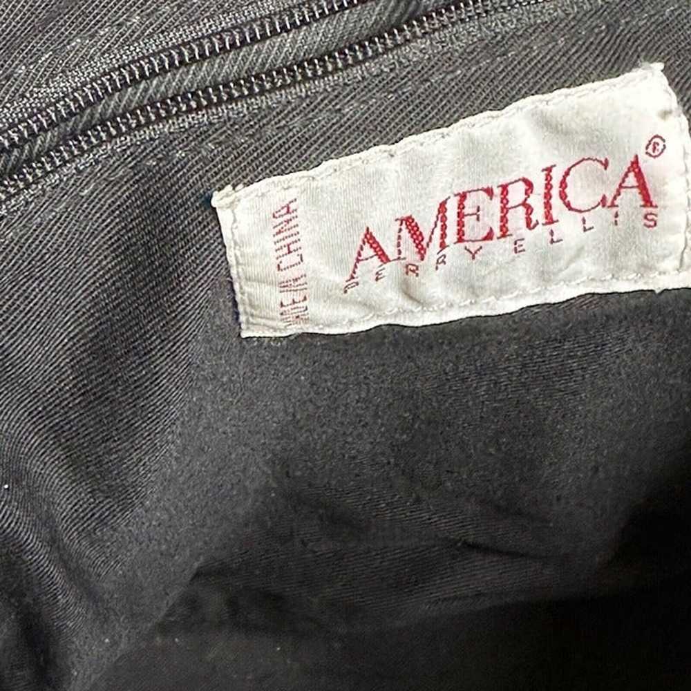 America Perry Ellis Vintage Black Leather Satchel… - image 10