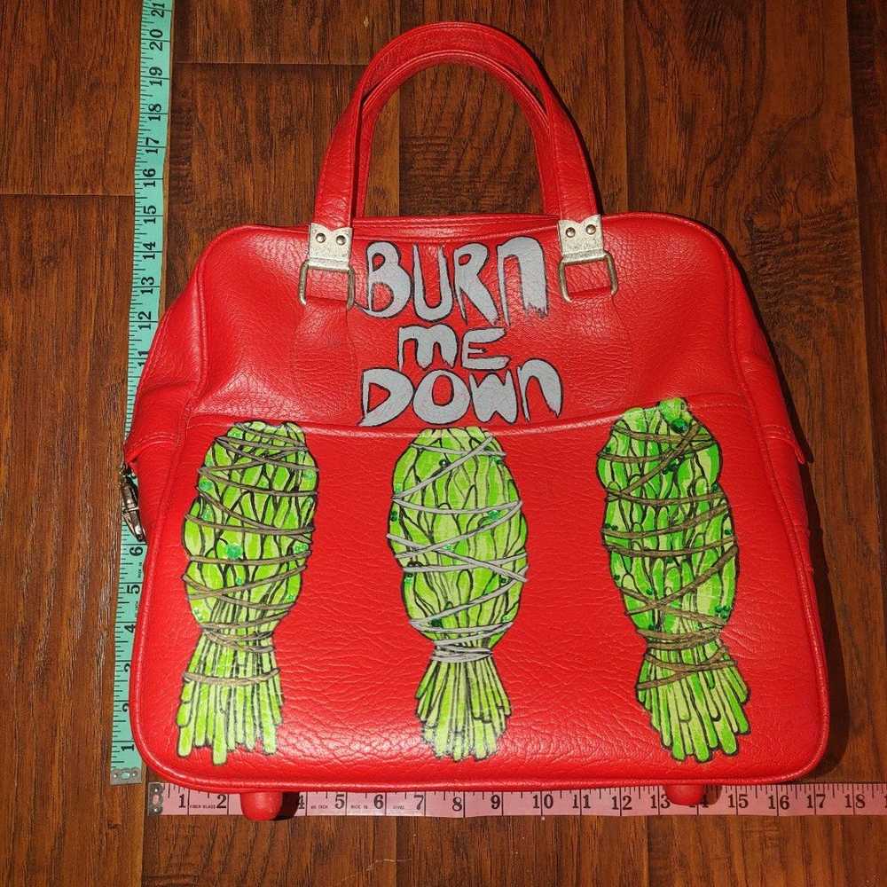 Custom vintage Sears sage bundles red travel bag - image 3