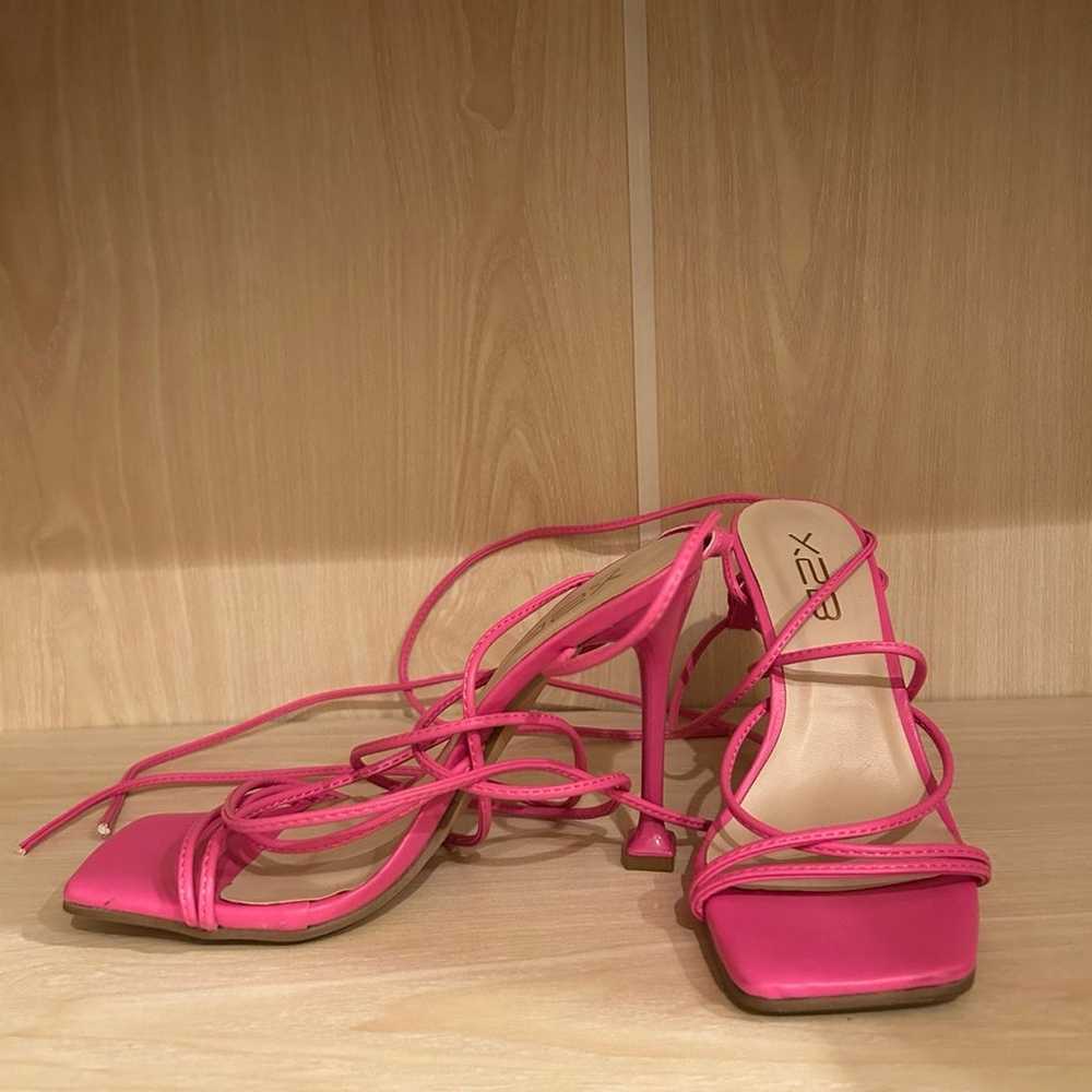 Pink lace up heels - image 1