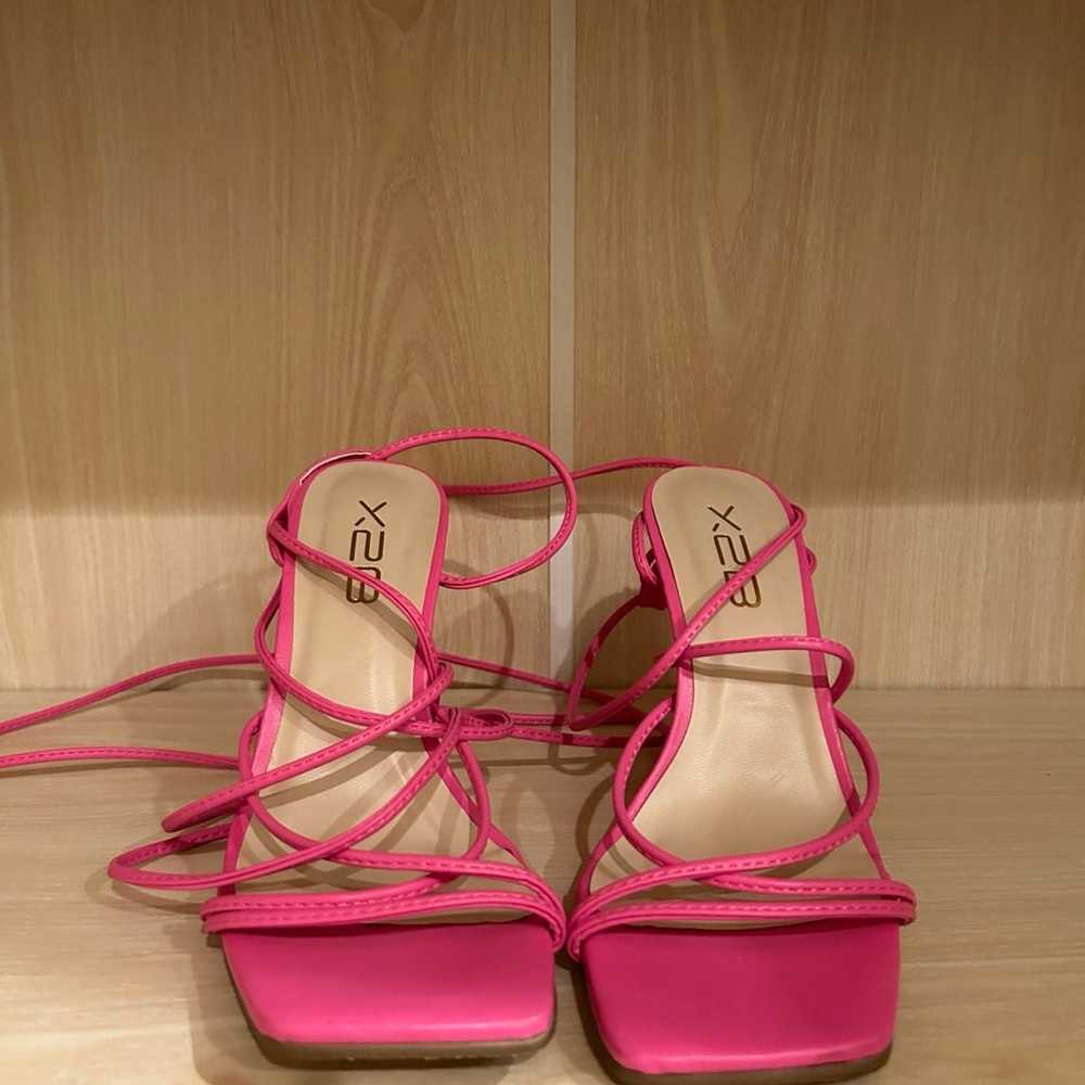 Pink lace up heels - image 2