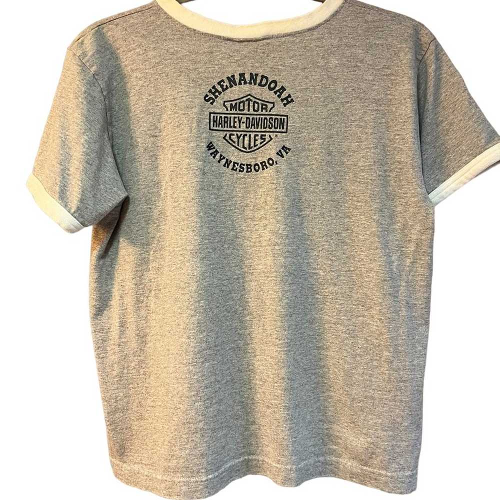 Vintage Harley Davidson V Neck Top - image 2