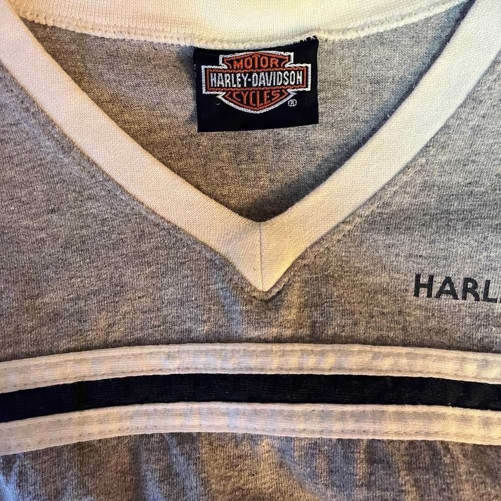 Vintage Harley Davidson V Neck Top - image 4