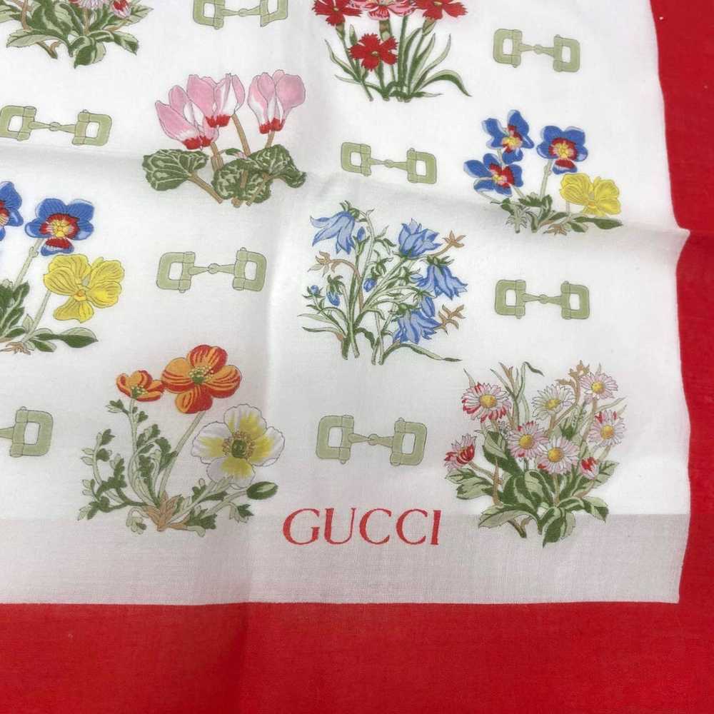 70s to 80s GUCCI Vintage Red White Cotton Floral … - image 3