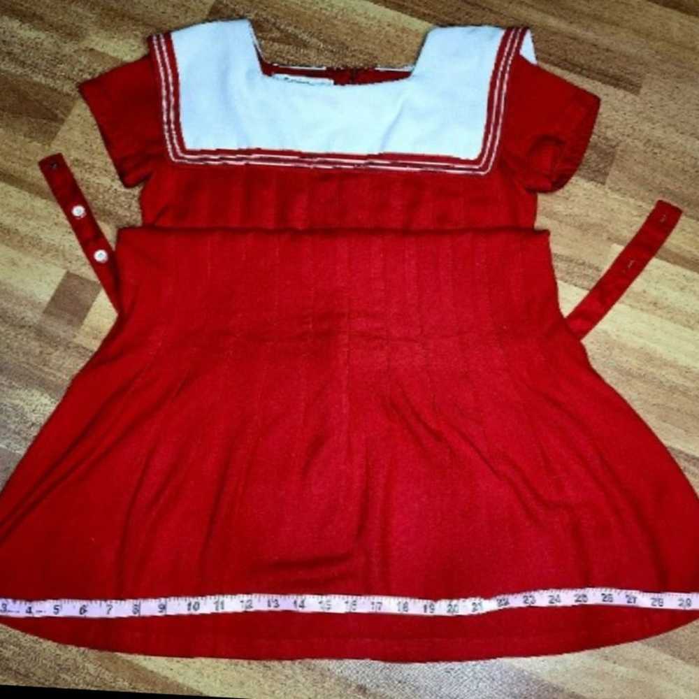 Red Vintage Sarah Elizabeth Pleated Sailor Dress - image 7