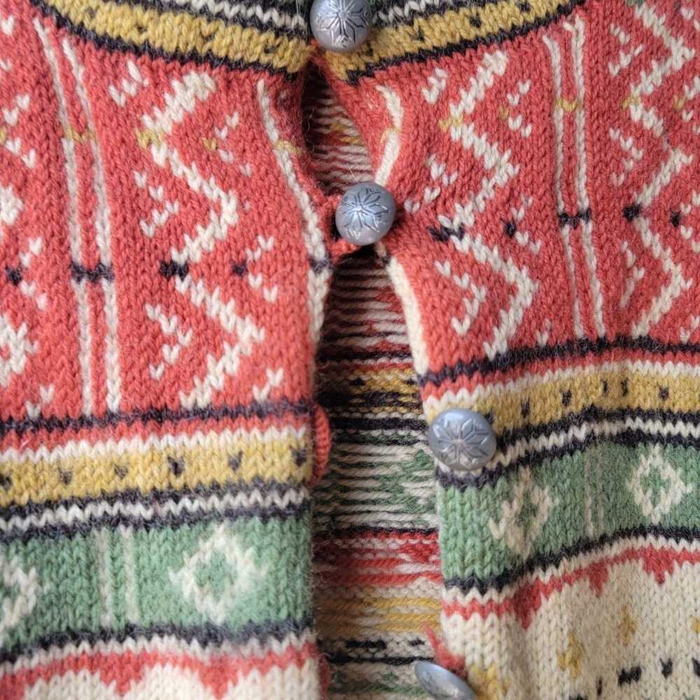 Vintage Norwegian Fair Isle Cardigan Sweater - image 3
