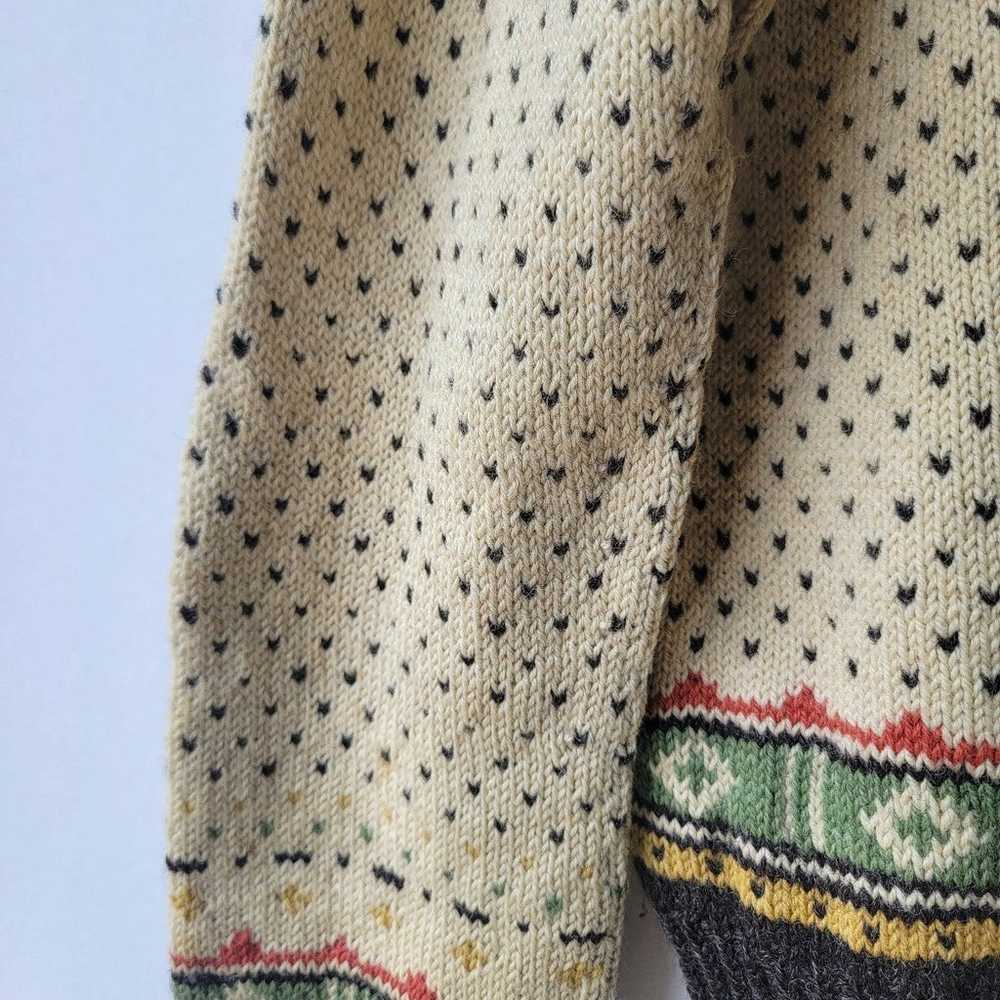 Vintage Norwegian Fair Isle Cardigan Sweater - image 4