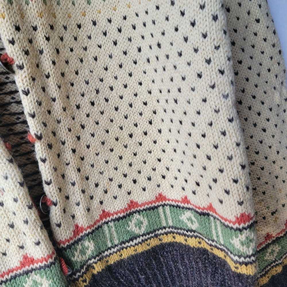 Vintage Norwegian Fair Isle Cardigan Sweater - image 6
