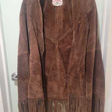 Vintage 100% leather Cape Poncho Express - image 1