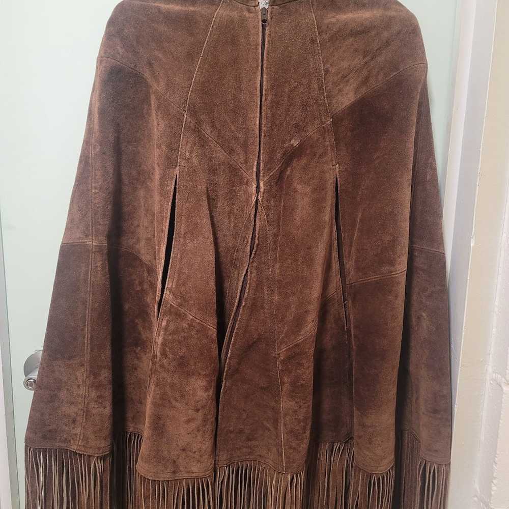 Vintage 100% leather Cape Poncho Express - image 2