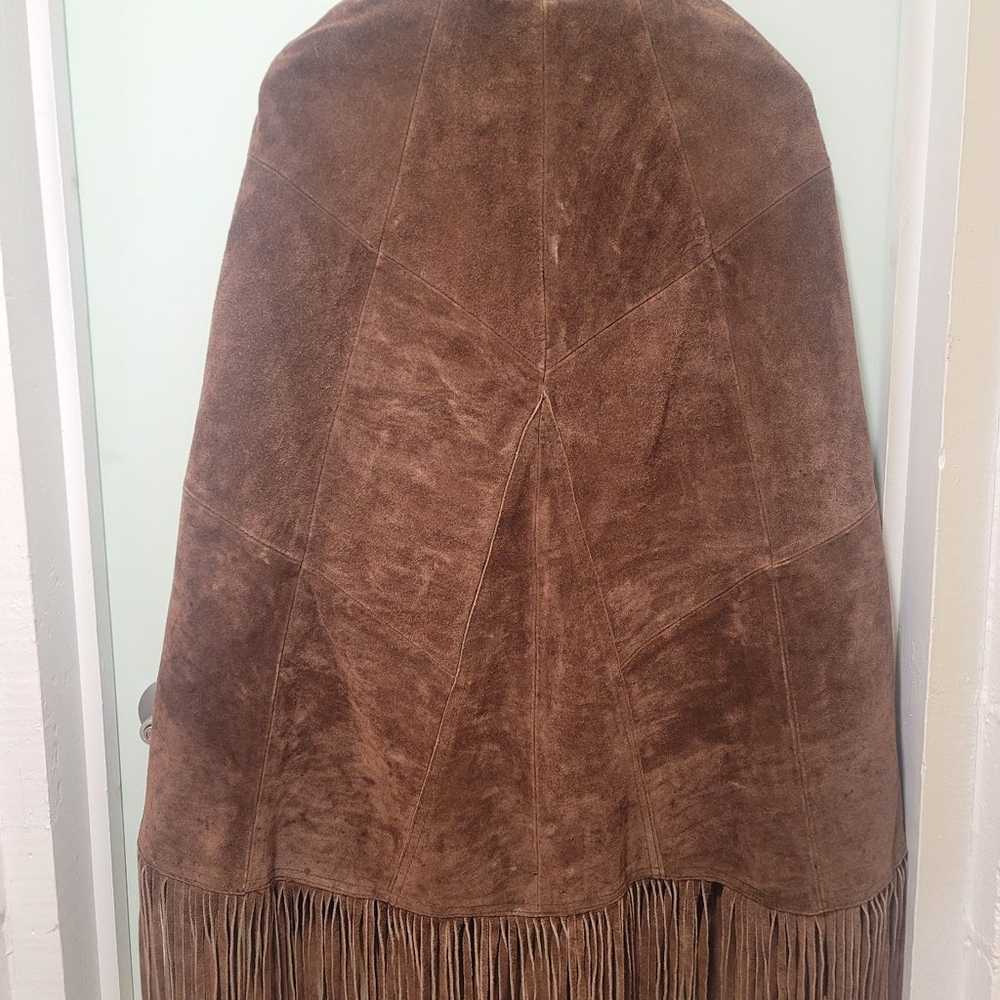 Vintage 100% leather Cape Poncho Express - image 3