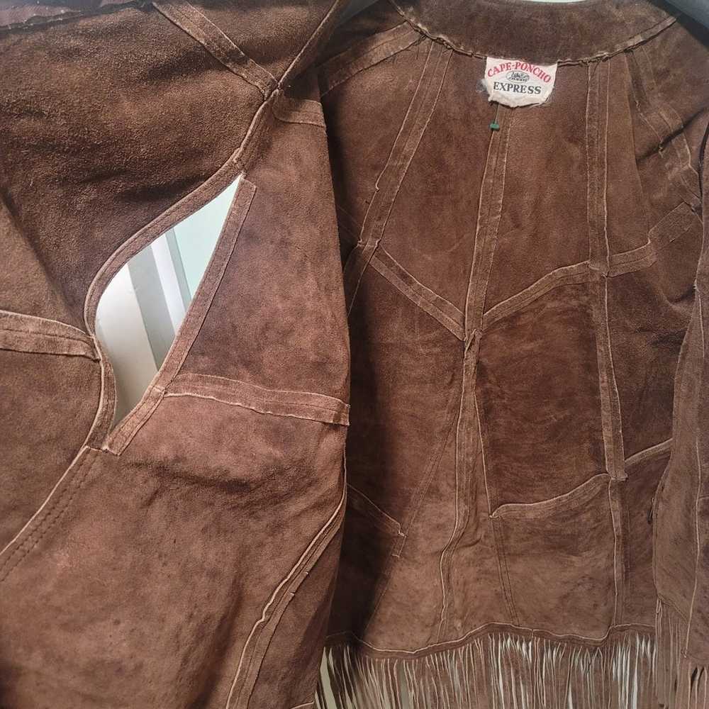 Vintage 100% leather Cape Poncho Express - image 4