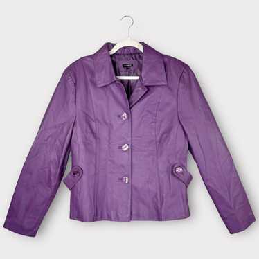 600 West vintage purple leather jacket 14 gorgeou… - image 1