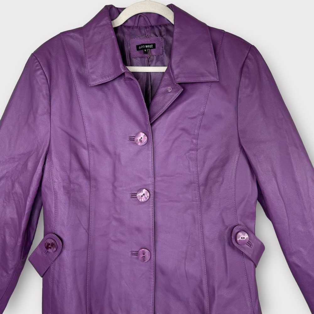 600 West vintage purple leather jacket 14 gorgeou… - image 2