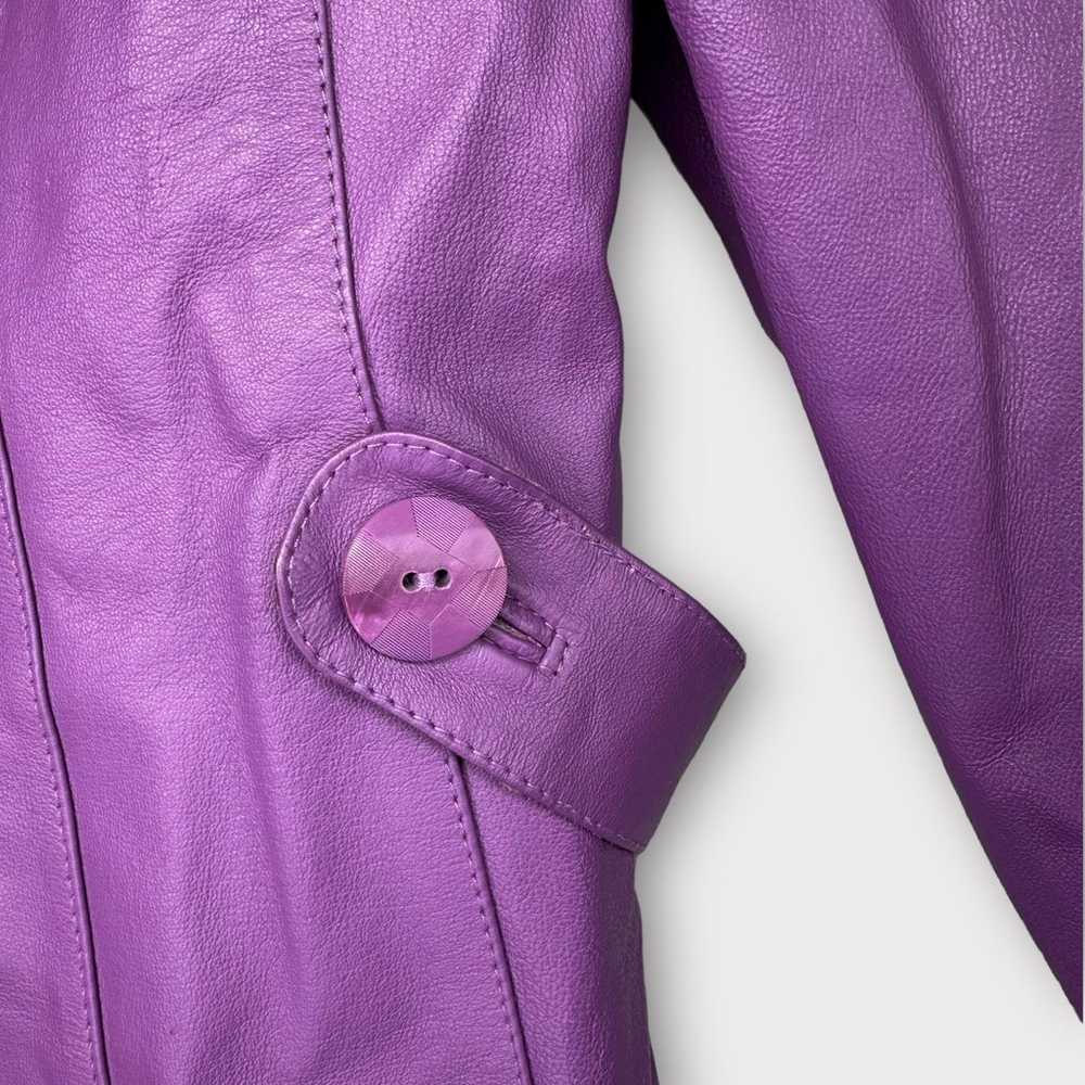 600 West vintage purple leather jacket 14 gorgeou… - image 3