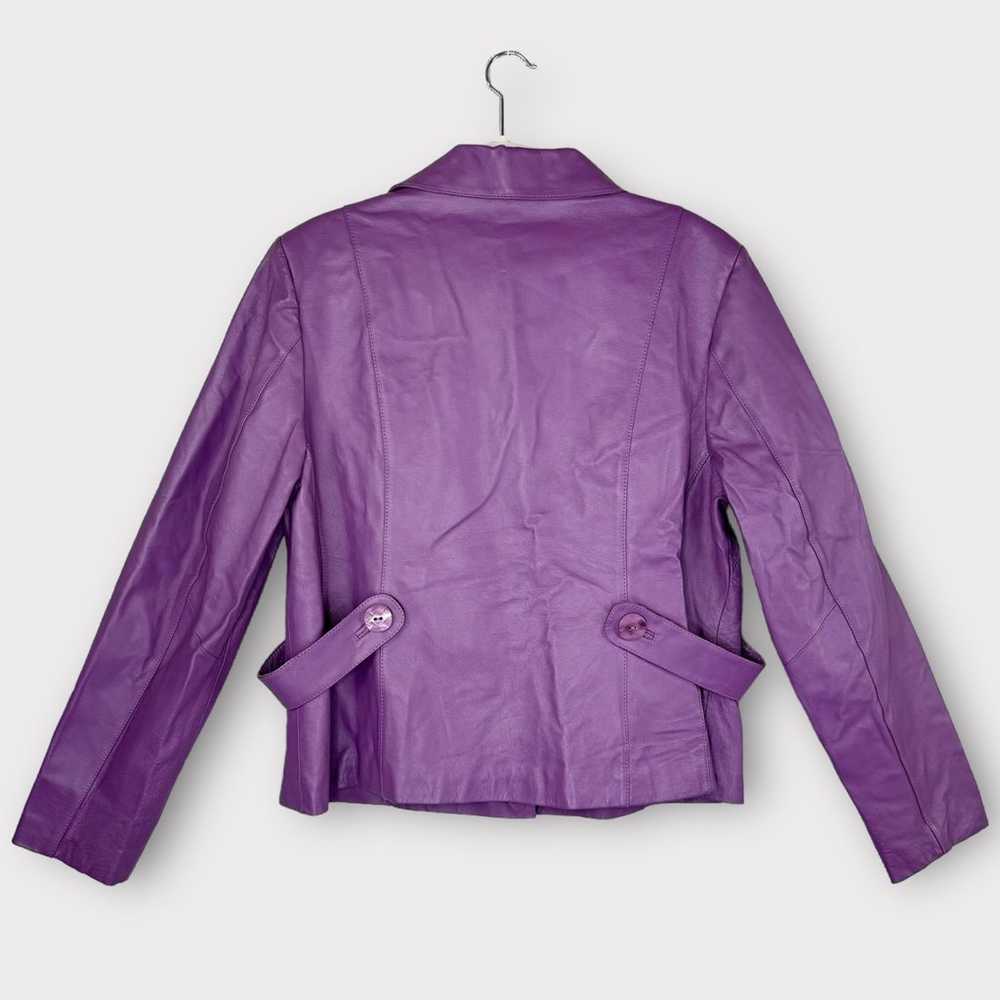 600 West vintage purple leather jacket 14 gorgeou… - image 5