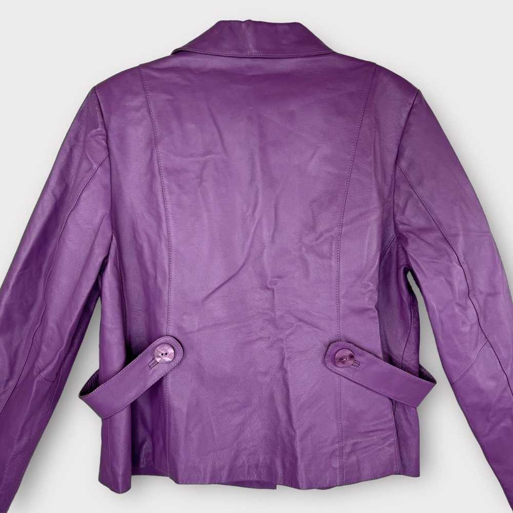 600 West vintage purple leather jacket 14 gorgeou… - image 6