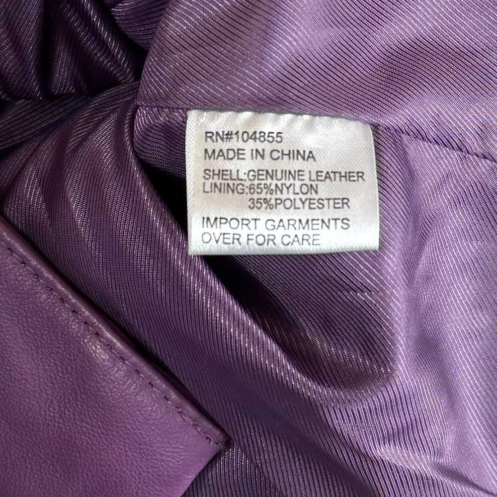 600 West vintage purple leather jacket 14 gorgeou… - image 8
