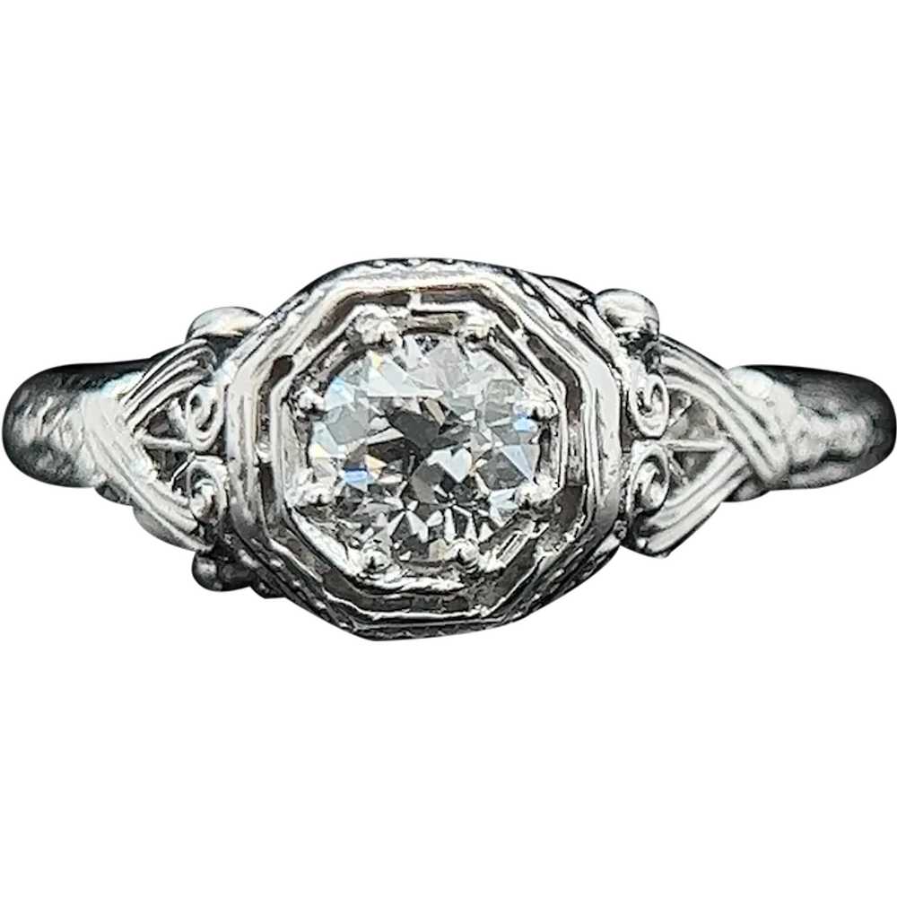 Art Deco .40ct. Diamond Antique Engagement - Fash… - image 1