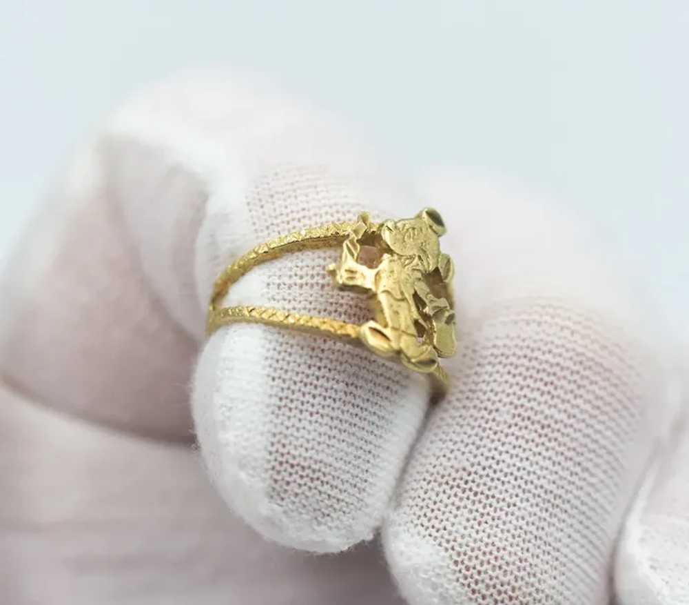 Vintage Mickey Mouse 10k Gold Ring - image 3
