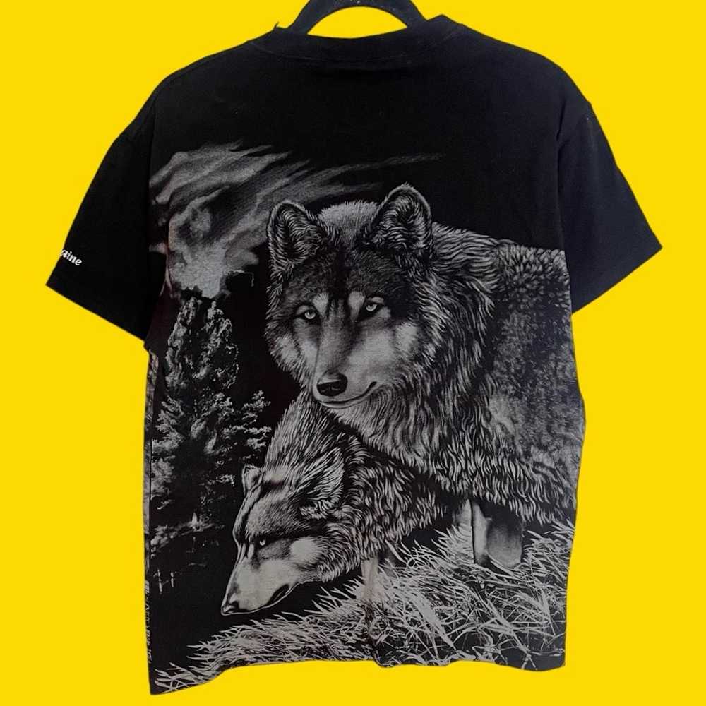 Vintage all over print wolf shirt - image 6