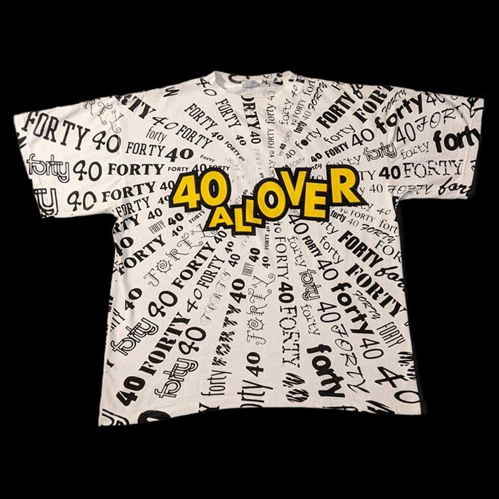 Vintage 90s 40 All Over White/Black All Over Sing… - image 1