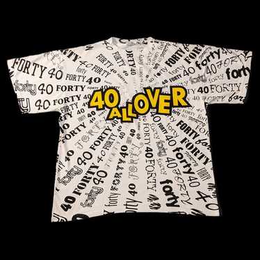 Vintage 90s 40 All Over White/Black All Over Sing… - image 1
