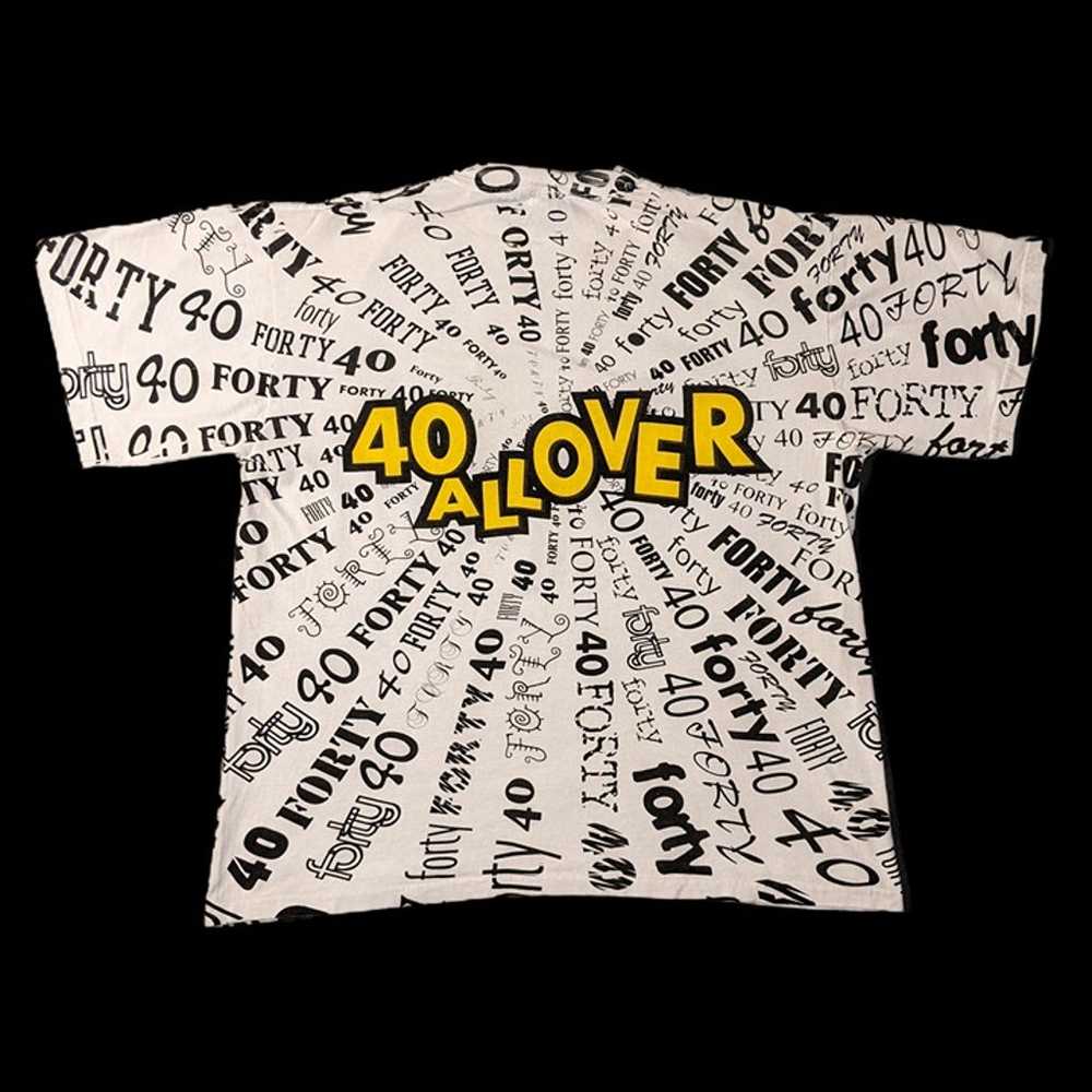 Vintage 90s 40 All Over White/Black All Over Sing… - image 2