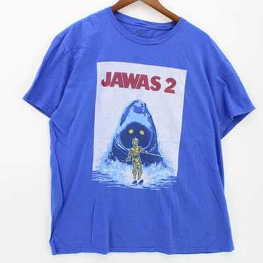 Vintage JAWAS 2 Shirt Mens Blue Short Sleeve Star 