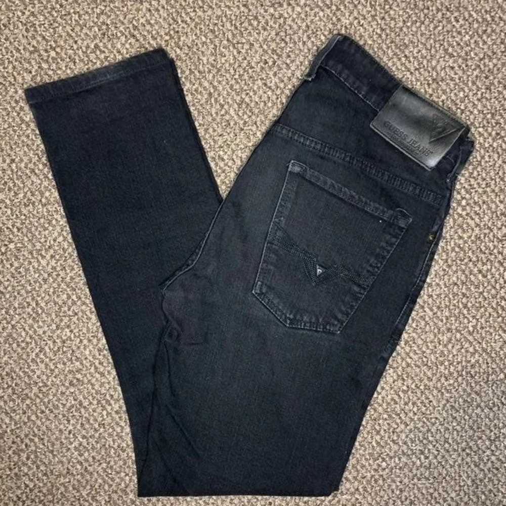 Vtg Vintage 90’s Guess Skinny Jeans Denim Black S… - image 1