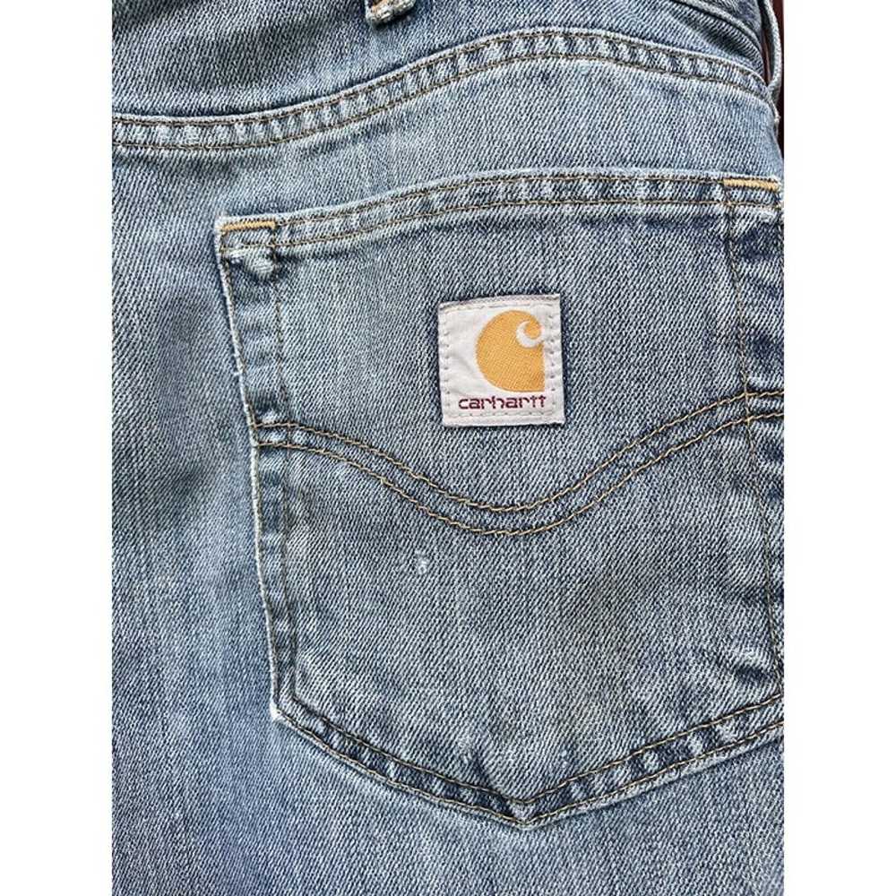 Vtg Thrashed Carhartt Denim Jeans Distressed Grun… - image 6