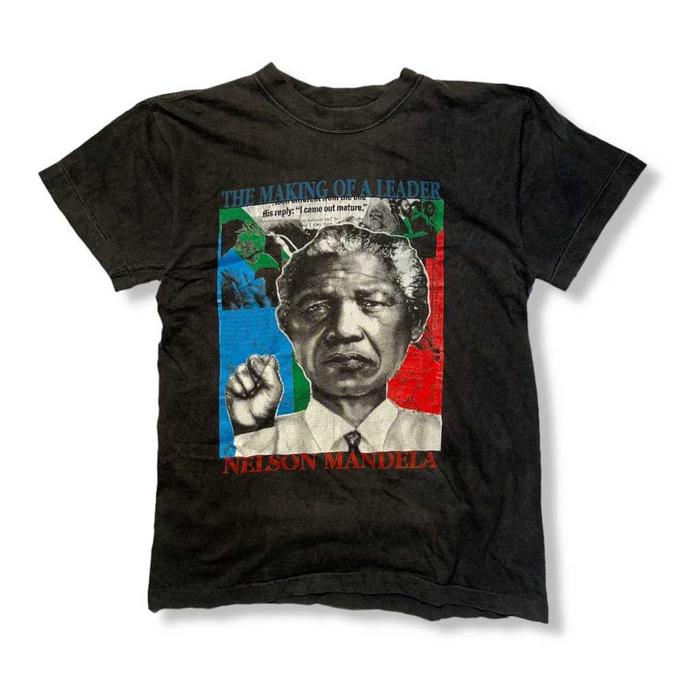 Band Tees × Vintage Vintage Nelson Mandela Politi… - image 1