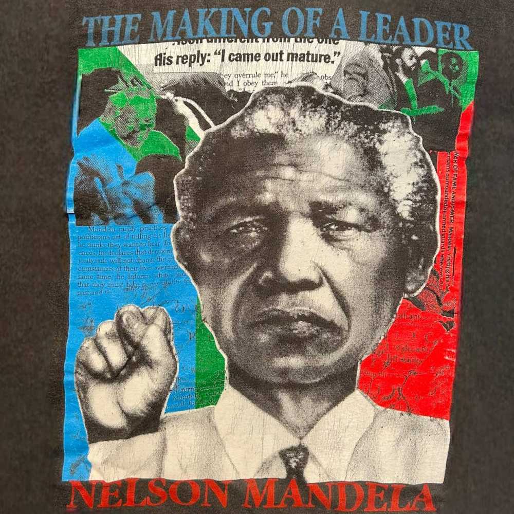 Band Tees × Vintage Vintage Nelson Mandela Politi… - image 4