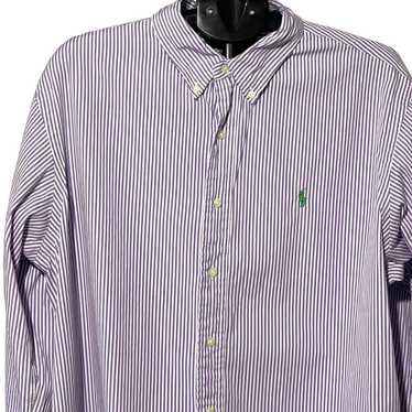 Ralph Lauren Ralph Lauren Custom Fit Purple White… - image 1