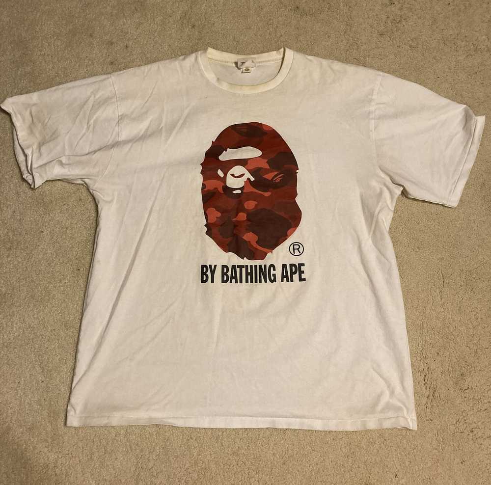 Bape Bape red logo tee - image 1