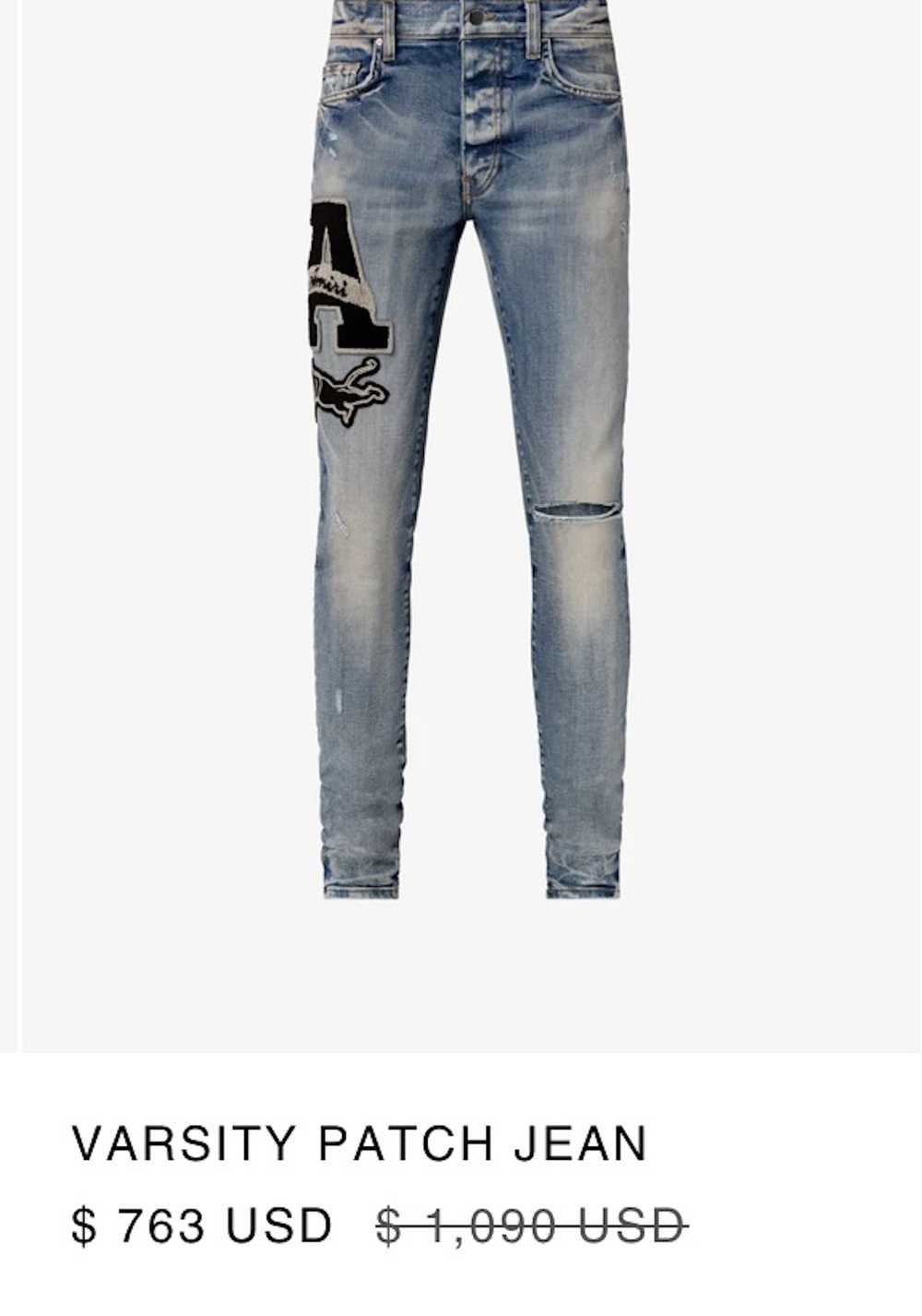 Designer Amiri “A” varsity jeans - image 5