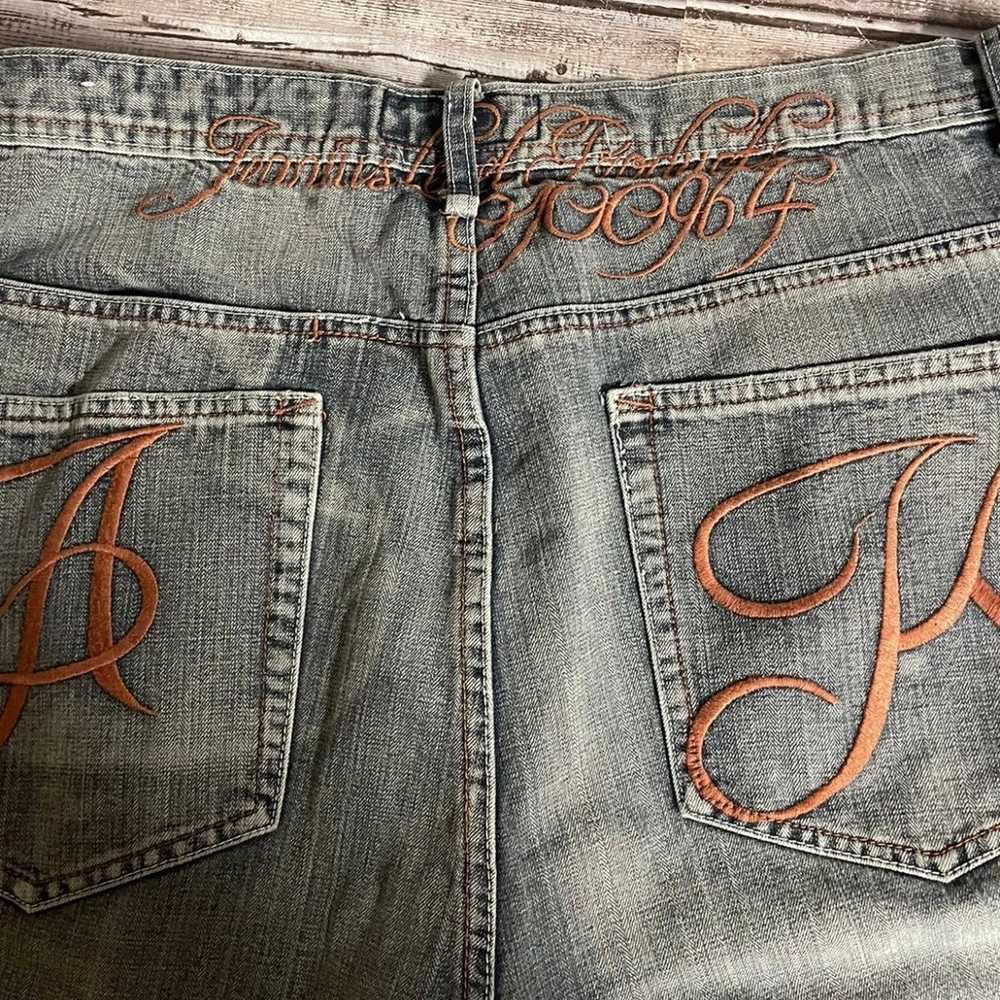 Vintage Akademiks Mens Jeans 38 Denim Wash Emboid… - image 10
