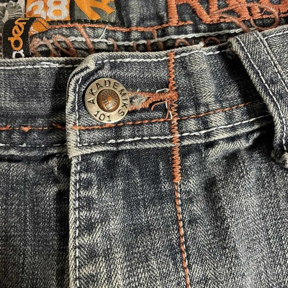 Vintage Akademiks Mens Jeans 38 Denim Wash Emboid… - image 2