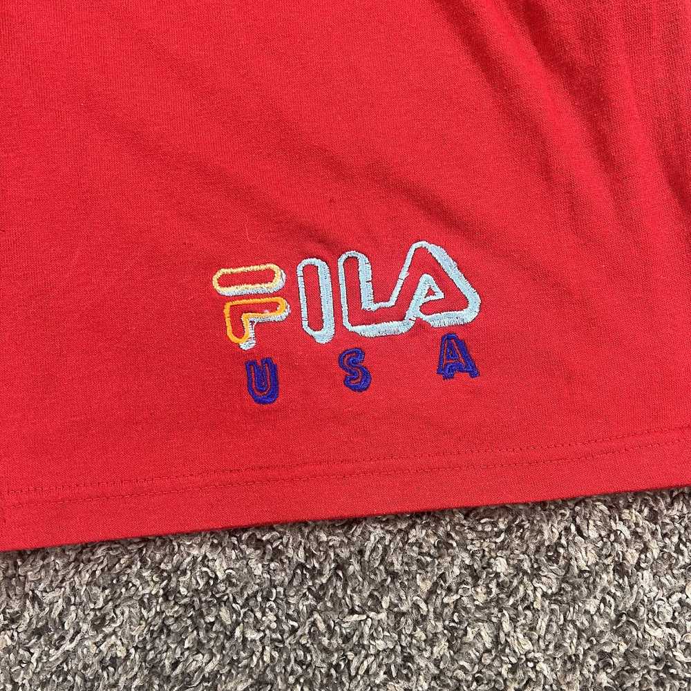 Fila × Vintage 1990’s Vintage Red FILA USA Shorts… - image 2