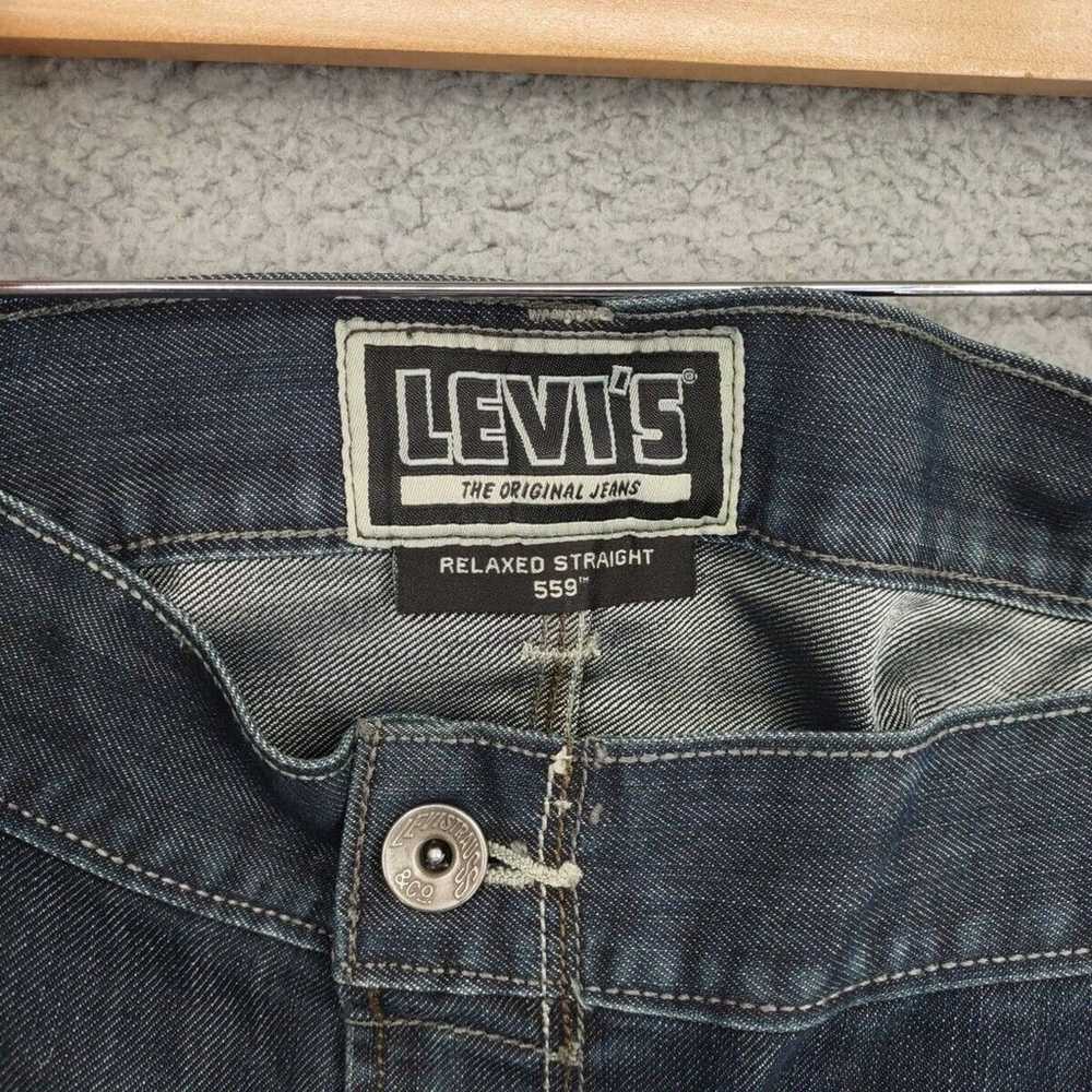 Levis Jeans Mens 46x30 Blue Black Label 559 Relax… - image 3
