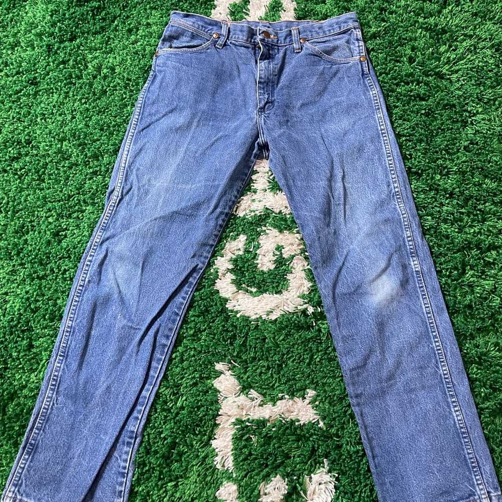 Vintage WRANGLER Jeans Mens 34x31 hemmed Straight… - image 3