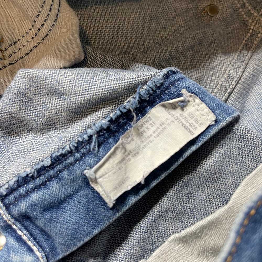 Vintage WRANGLER Jeans Mens 34x31 hemmed Straight… - image 9