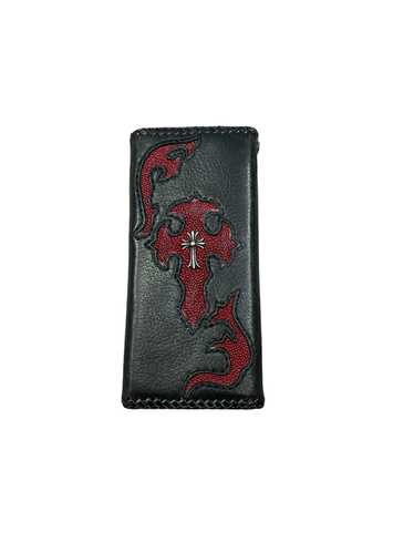 Stingray Leather Black Cross Biker Wallet