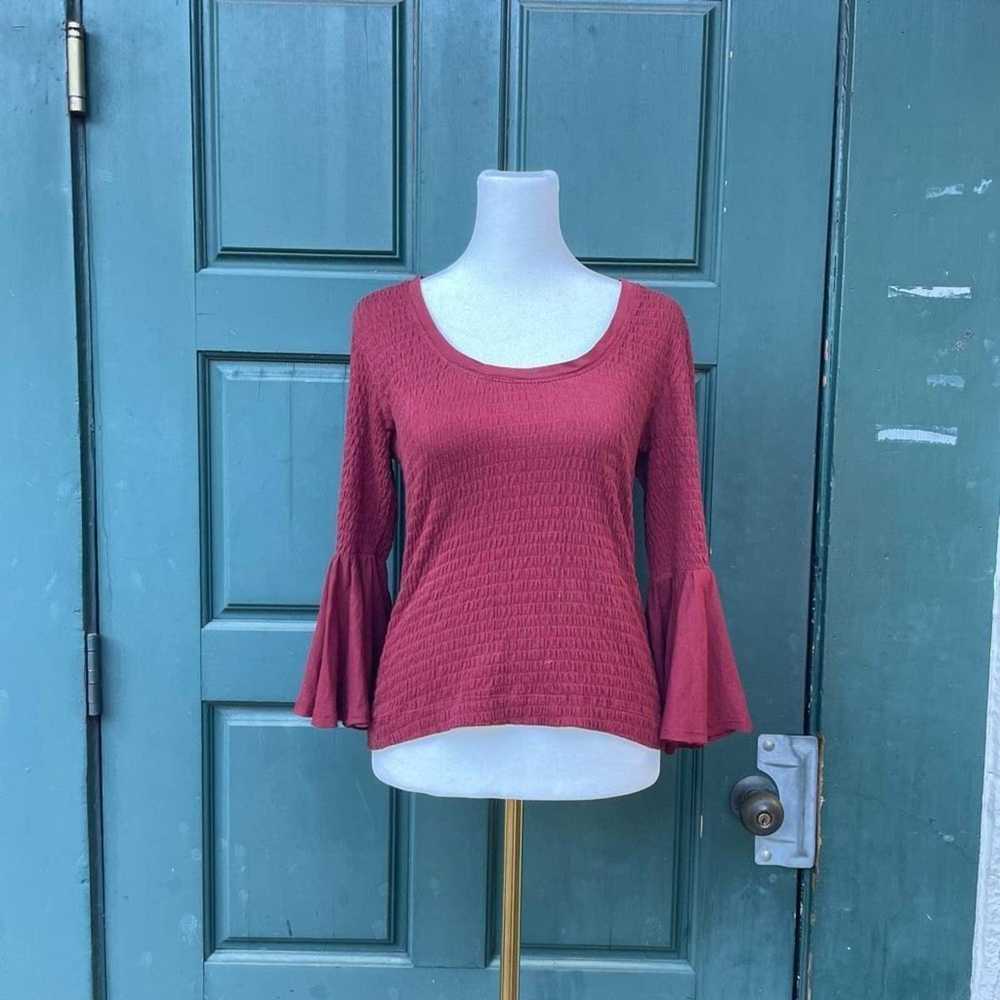 Anthropologie Anthropologie Red Smocked Bell Slee… - image 1