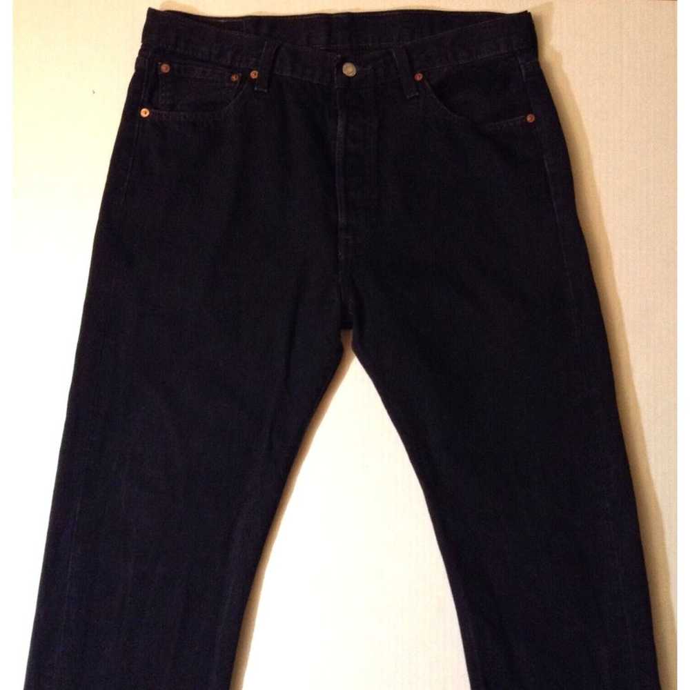 VTG Levis 501 Jeans Men 36x34 Black Button Fly Y2… - image 2